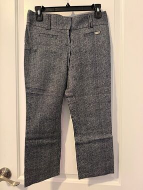 Express Gray Textured Cropped Dress Pants